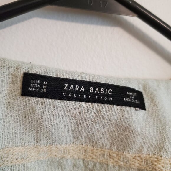 ZARA Cropped Linen Blend Cottage Core Farmhouse Cardigan Medium - Picture 11 of 16